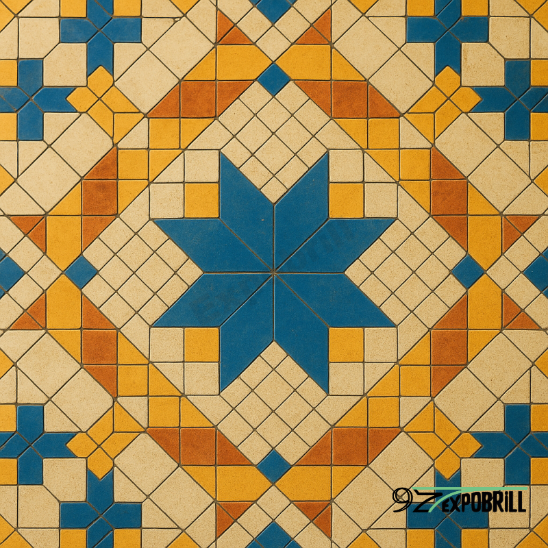 Mosaic Nolla amb tessel·les de gres porcellànic formant catifa geomètrica