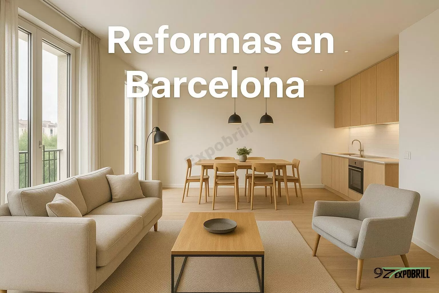 Saló reformat a Barcelona amb sostre de pladur i il·luminació integrada