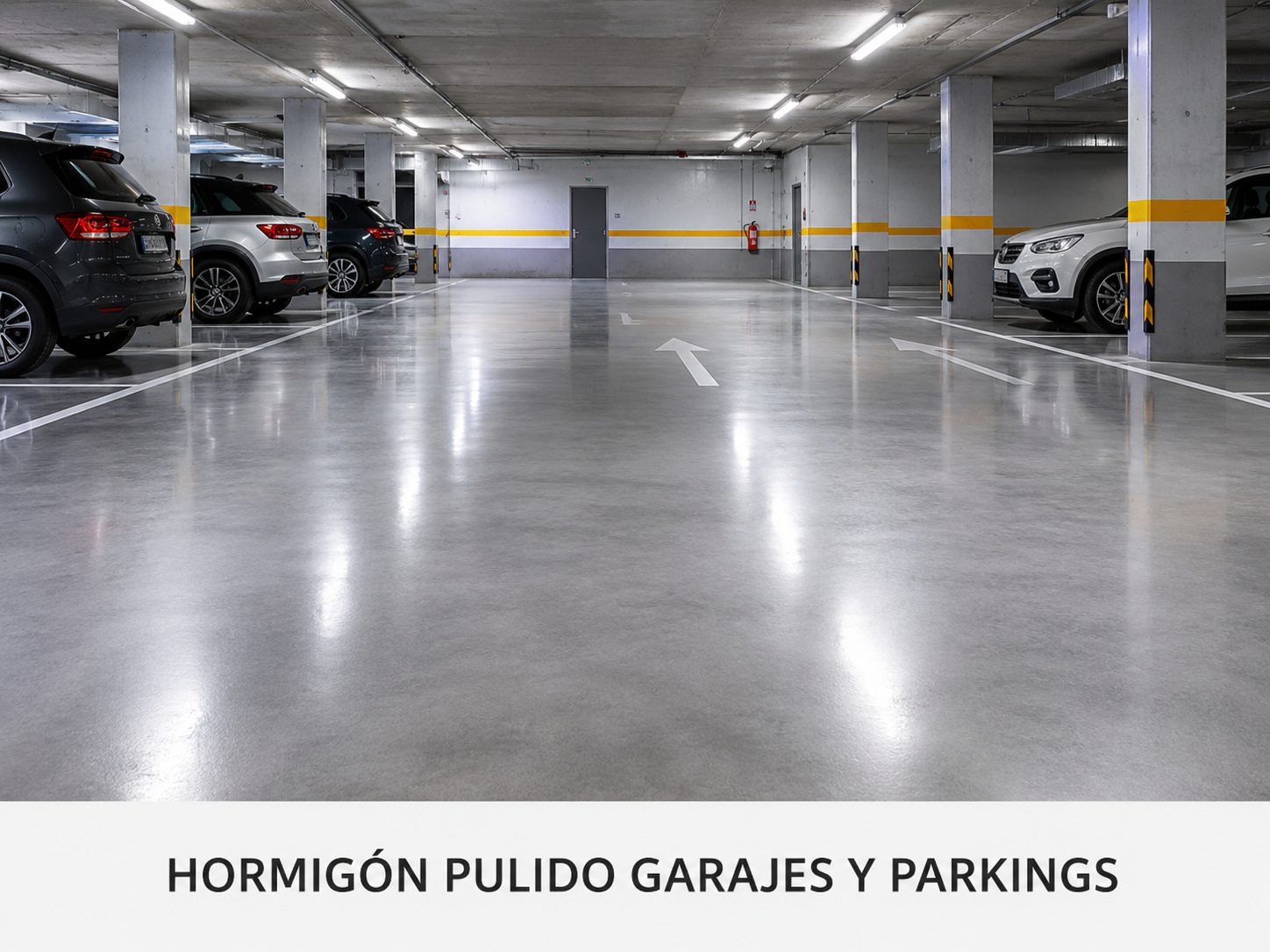 Hormigón pulido en garaje y zona de acceso para vehículos